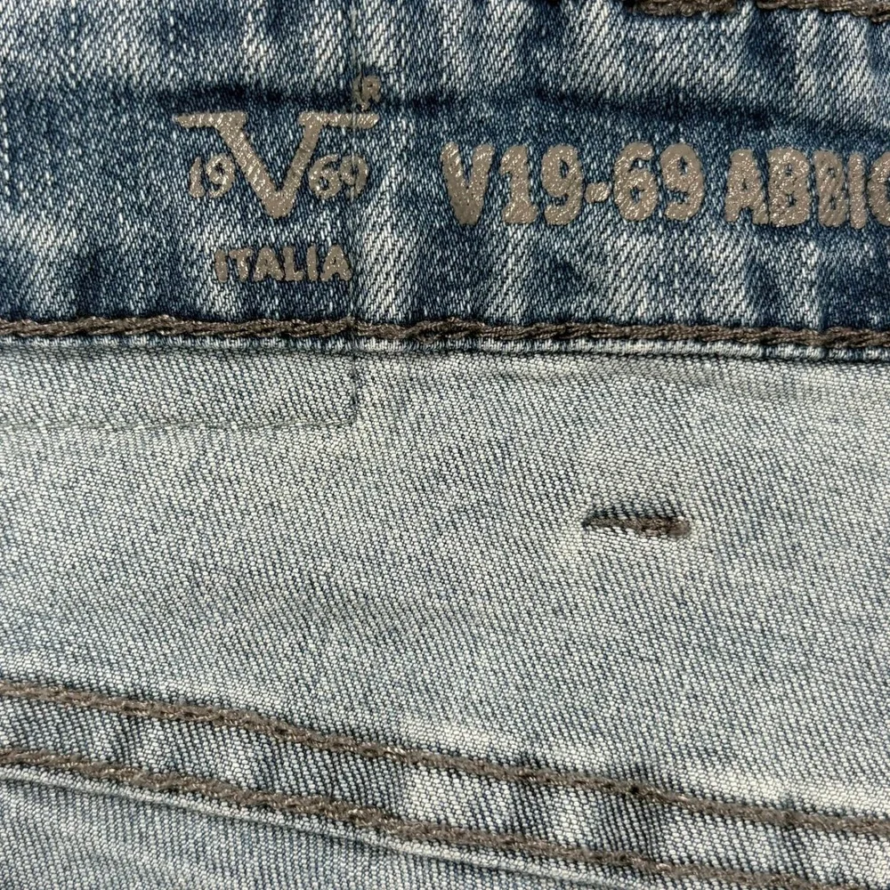 Versace V1969 Abbigliamento Sportivo Shorts Mens 30 Blue‎ Denim Moto Acid Wash